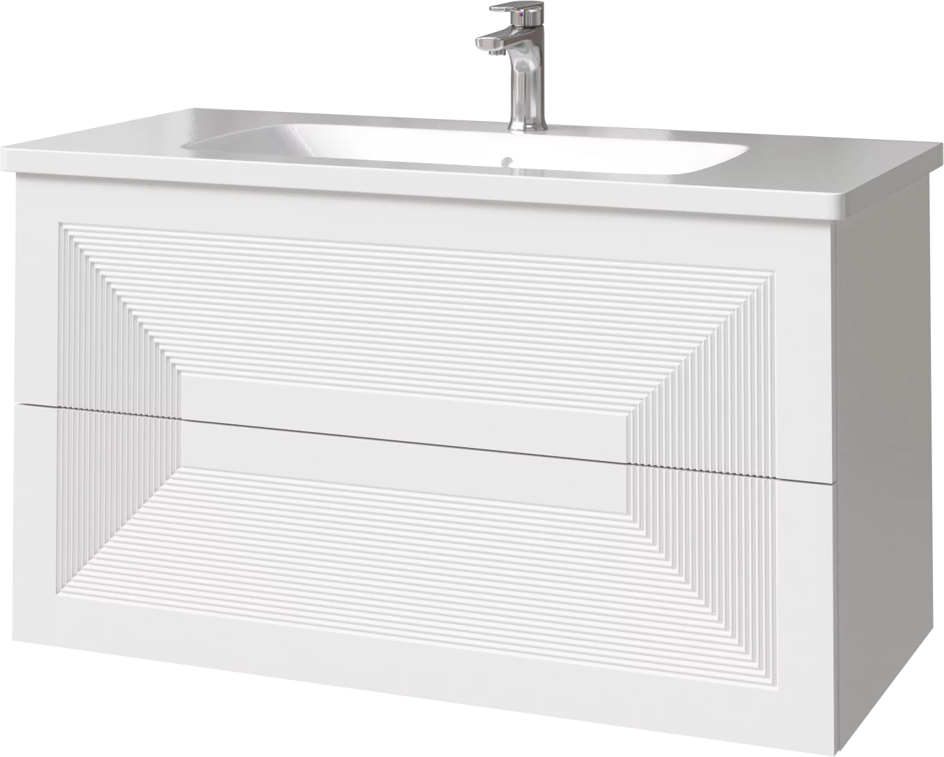 тумба подвесная caprigo modo quarta 100 35714-sf027 белый матовый