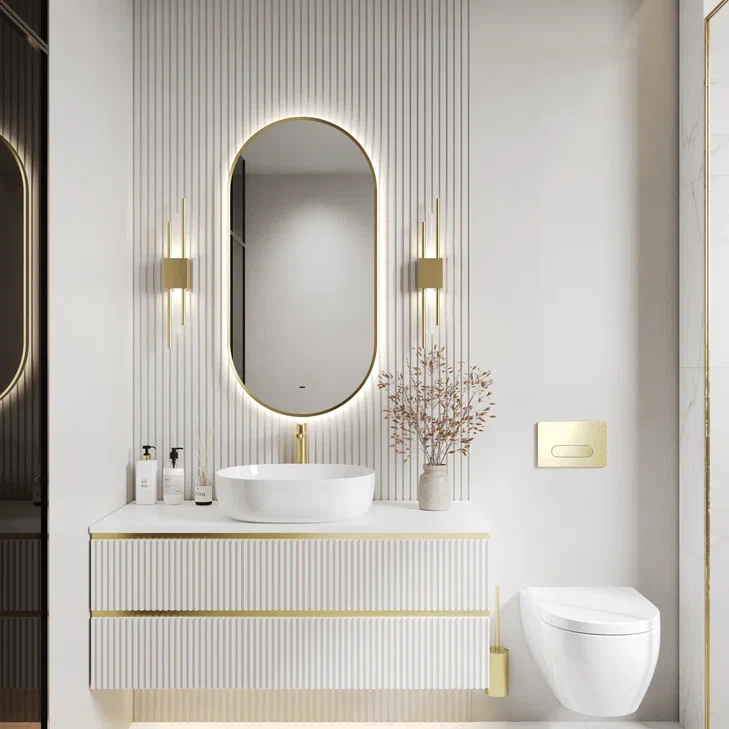 зеркало континент miaro gold led 50x100 золото