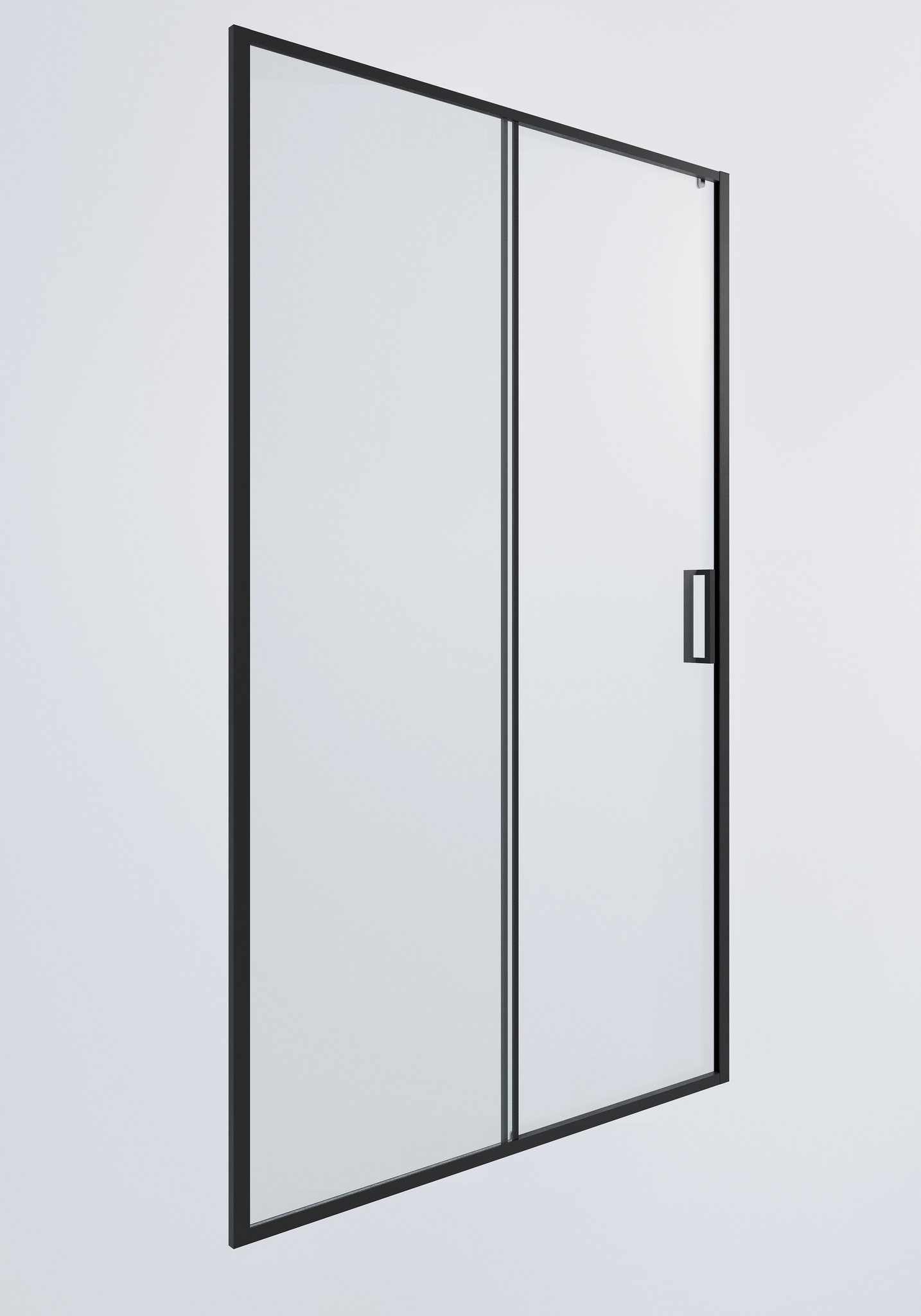 душевая дверь timo td-150/03c-6 150x195 стекла прозрачные, профиль черный
