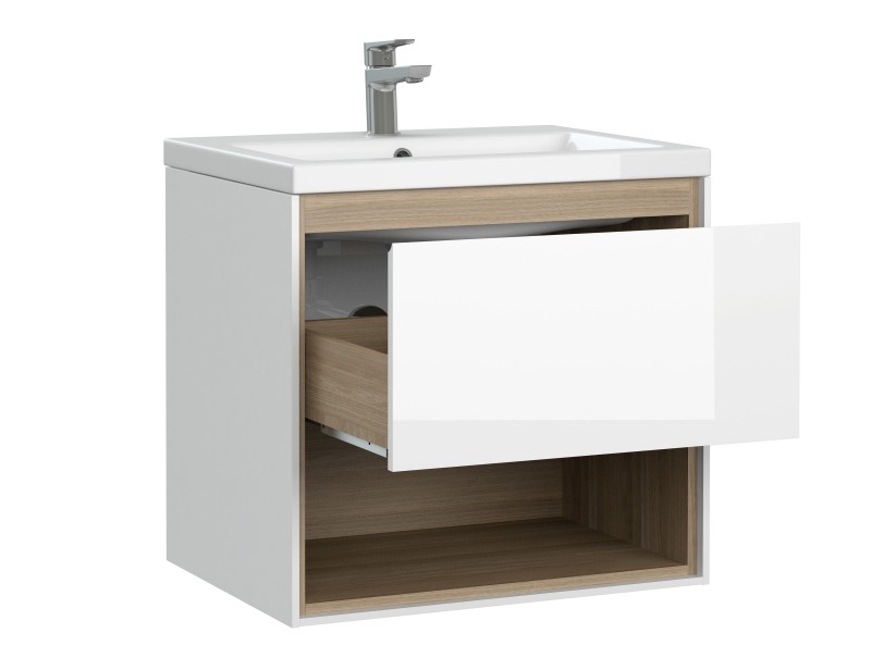 тумба подвесная cersanit louna 58x54 под умывальник como 60