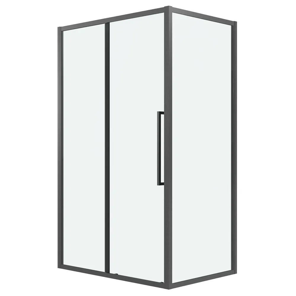 душевой уголок grossman cosmo 140x100 стекла прозрачные, профиль графит