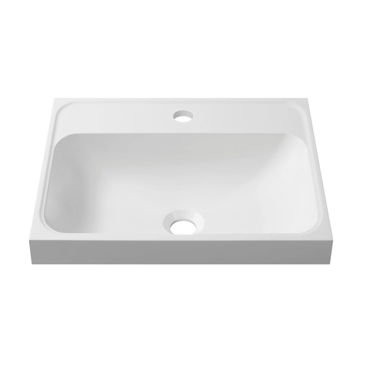 умывальник белюкс 400 40x30 белый матовый, solid surface