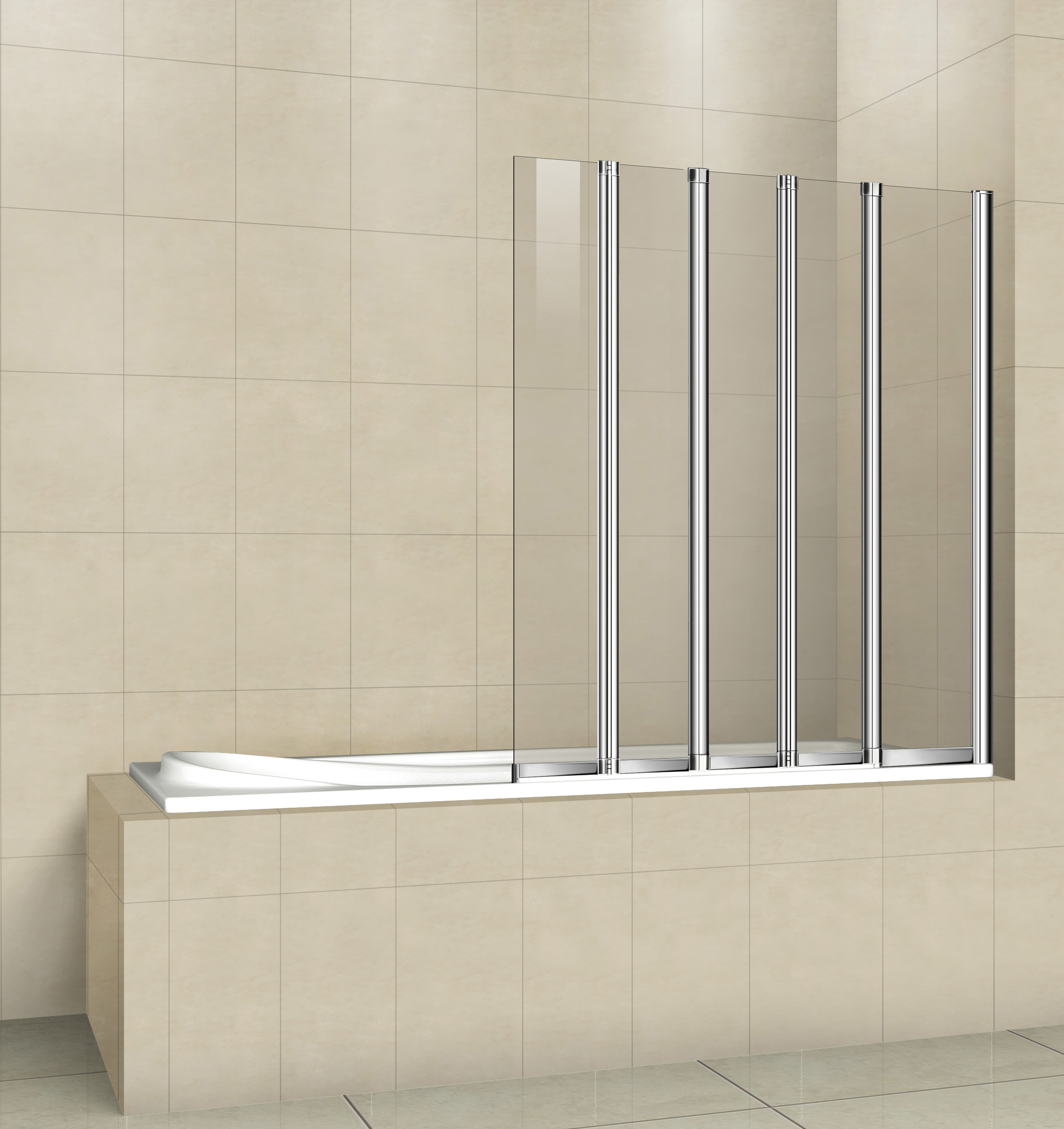 шторка на ванну cezares pratico-v-5-120/140-p-cr-r 120x140 стекло матовое, профиль хром (правая)