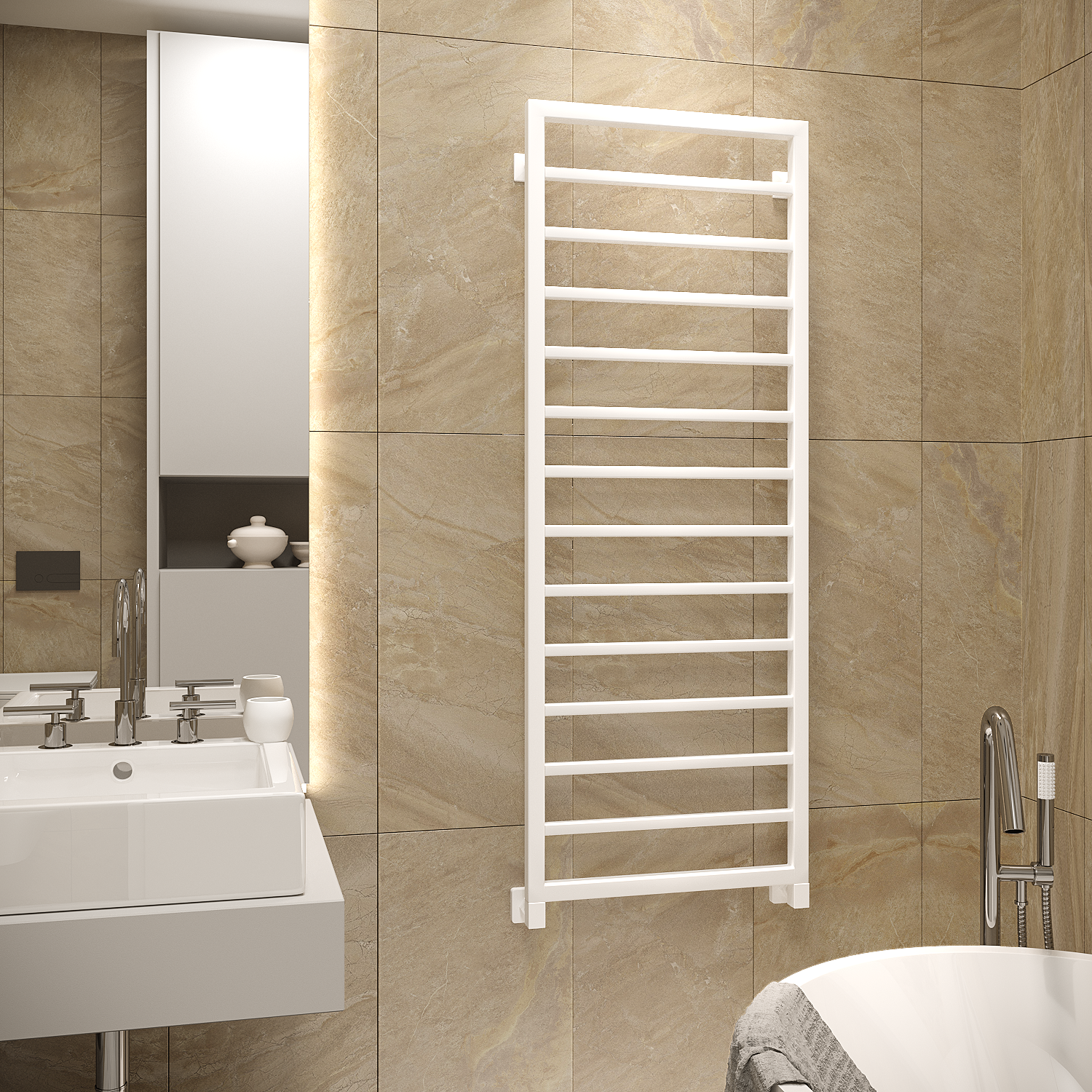 полотенцесушитель водяной stinox croma 50x140 белый матовый