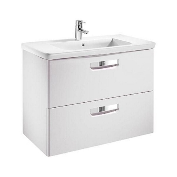 тумба с умывальником roca the gap original 70 см, белый глянец