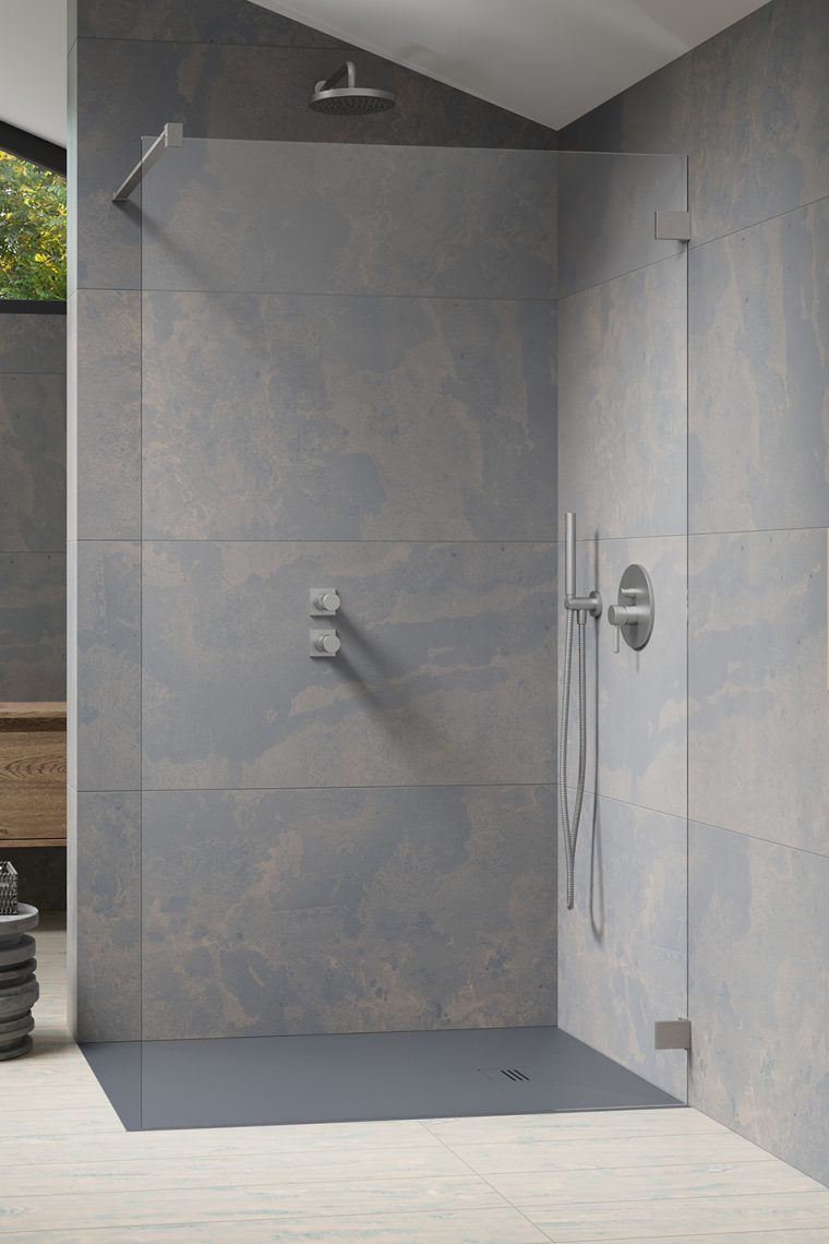 душевой уголок radaway essenza pro 8 brushed nickel walk-in ii 135x200 стекла прозрачные, профиль брашированный никель