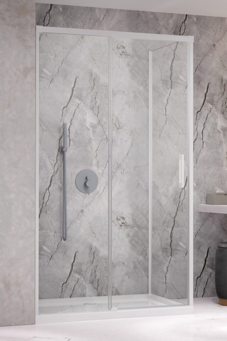 душевой уголок radaway idea white kdj l 160x70 стекла прозрачные, профиль белый