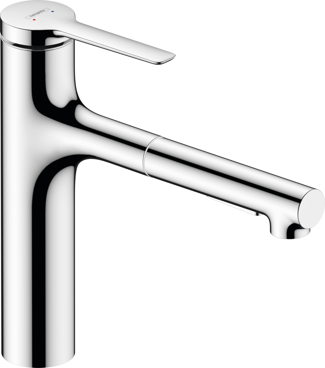 смеситель для кухни hansgrohe zesis m33 74804000 хром, с вытяжным душем
