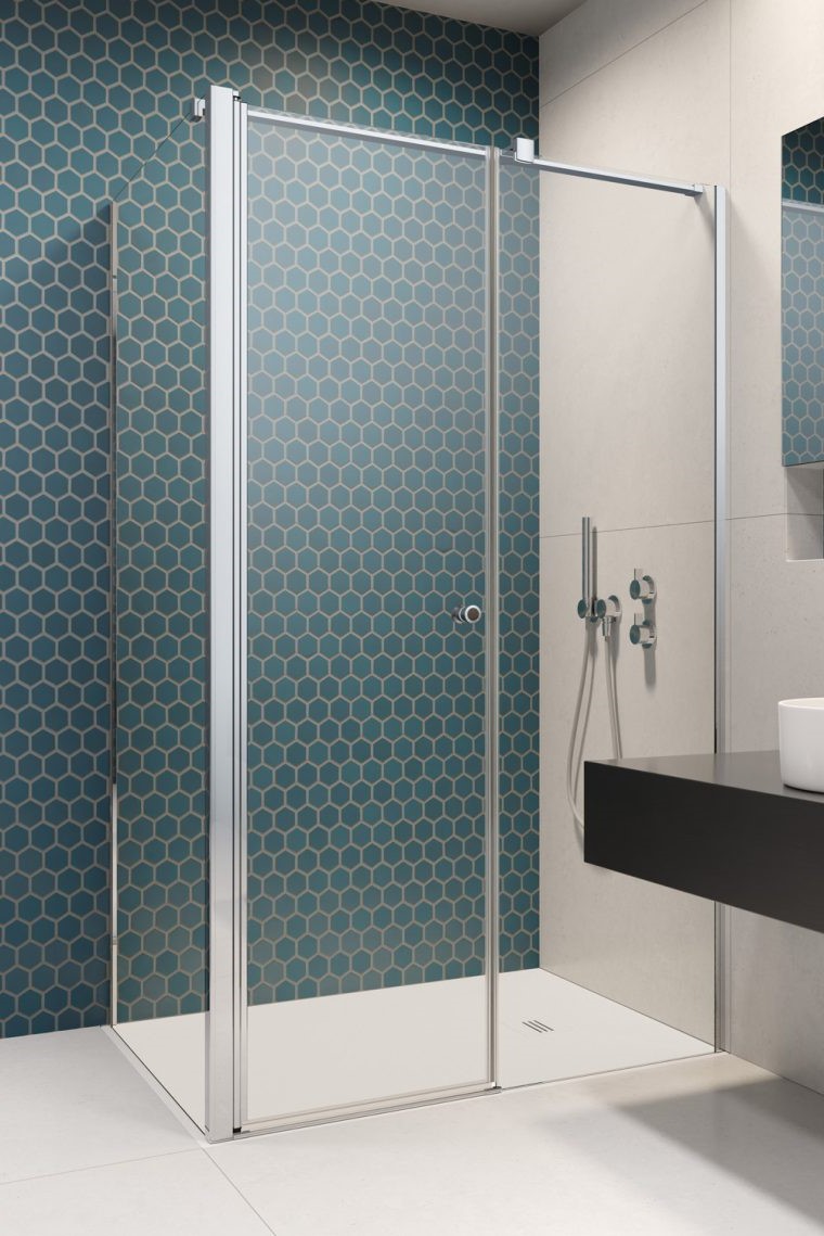 душевой уголок radaway eos kds ii 100x100 правый, стекла прозрачные, профиль хром