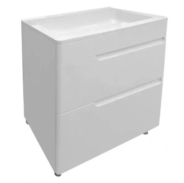 тумба с умывальником эстет kare luxe 90x45 напольный, 2 ящика, белый