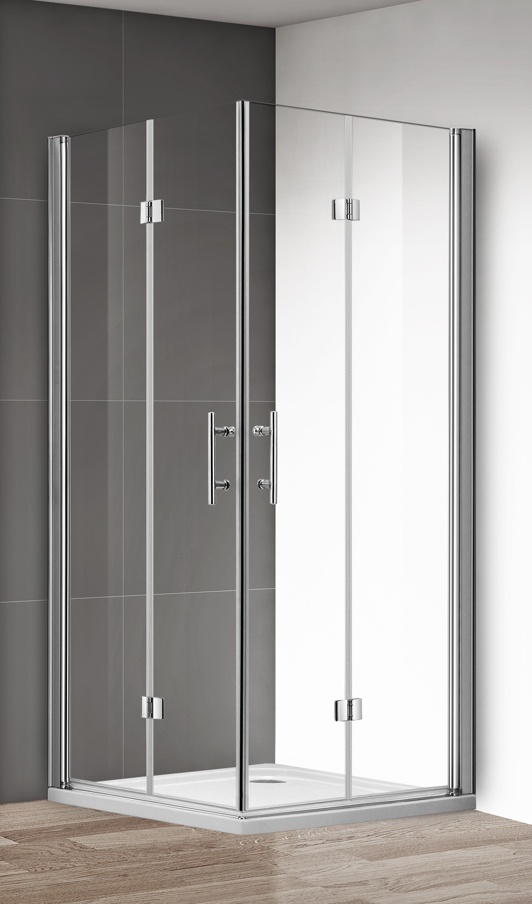 душевой уголок cezares eco-o-ash-2-90/100-c-cr 90x100 стекла прозрачные, профиль хром