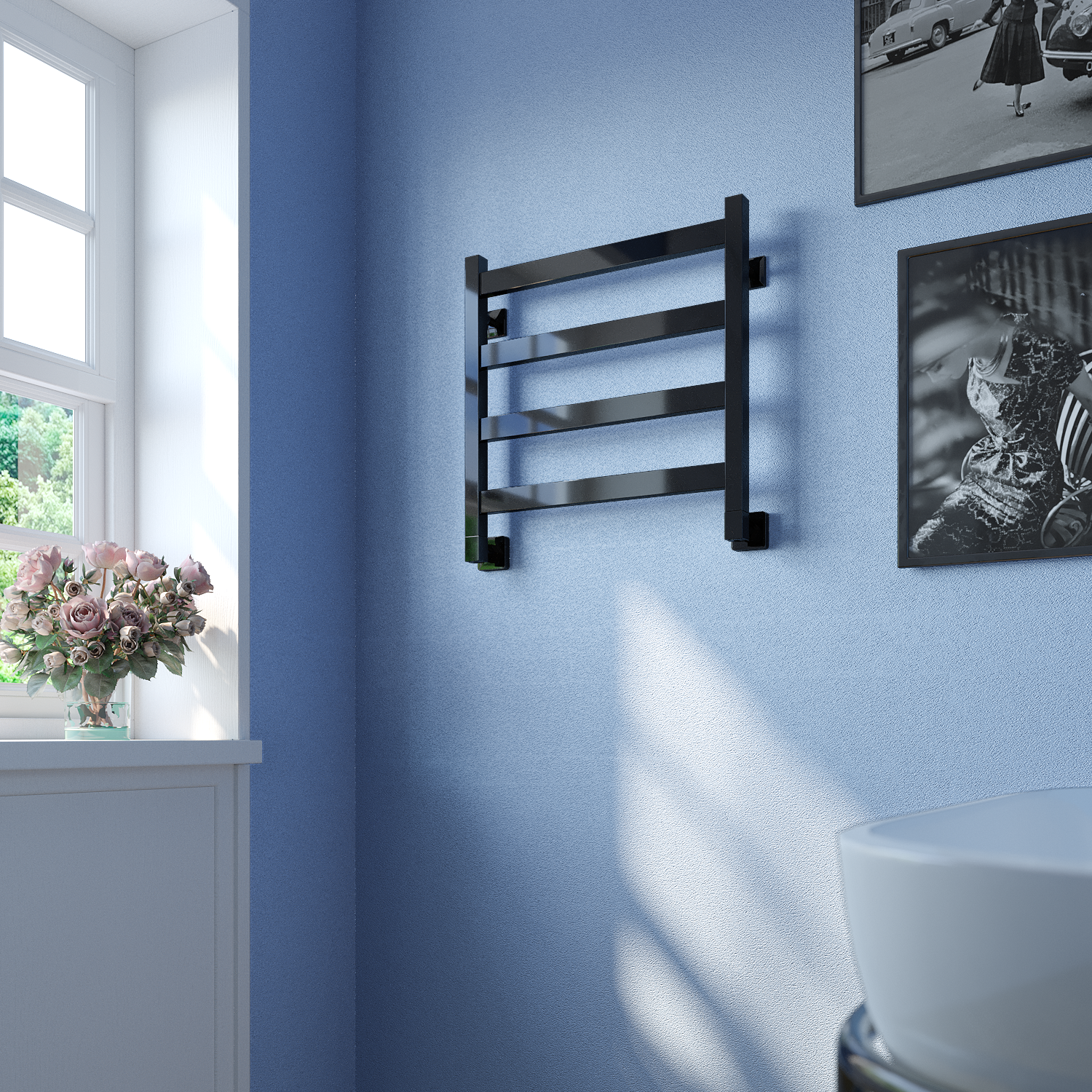 полотенцесушитель водяной stinox verona 50x50 черный глянец