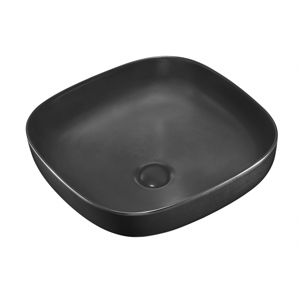 умывальник abber rechteck ac2217mb 42x42 черный матовый