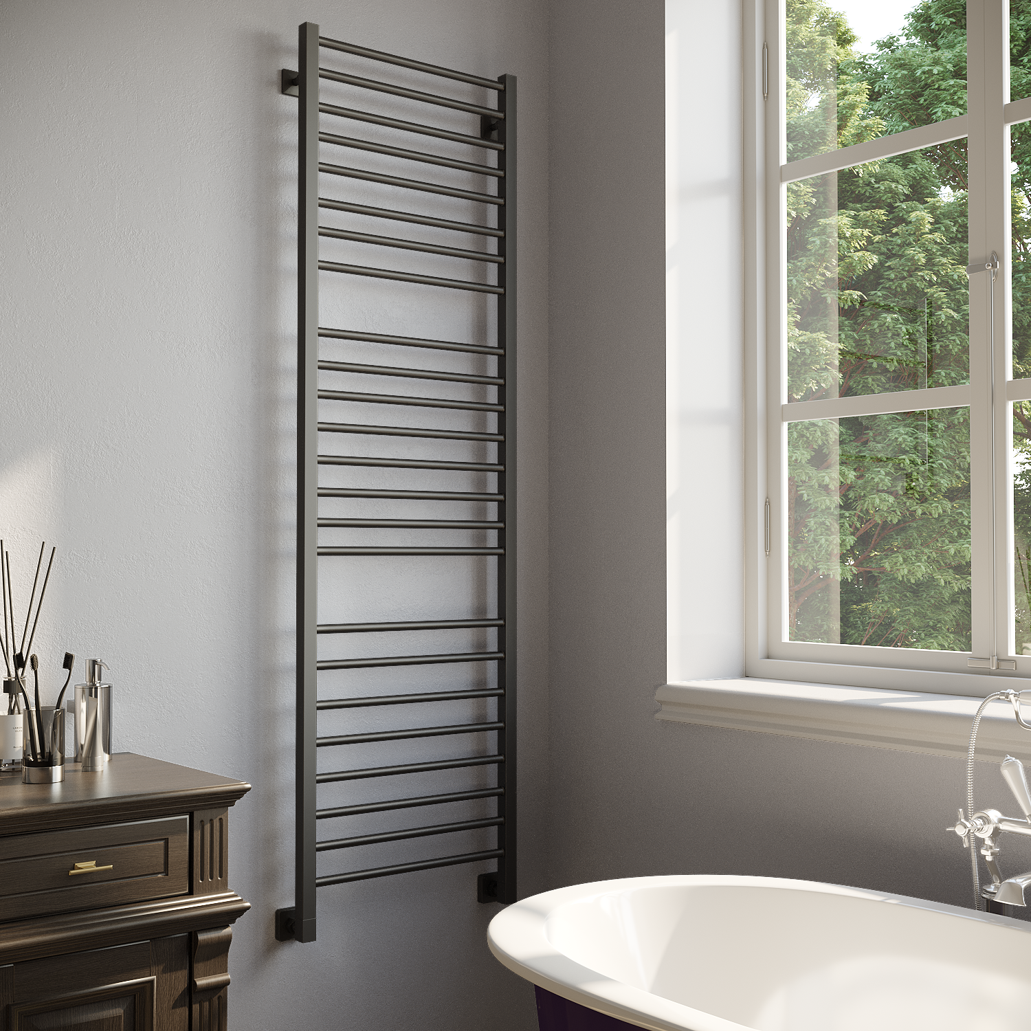 полотенцесушитель водяной stinox classic luxe 50x180 черный матовый