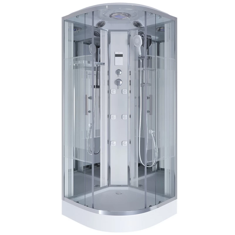 душевая кабина niagara ultra ng-702-01 100x100 стекла прозрачные с рисунком, профиль хром