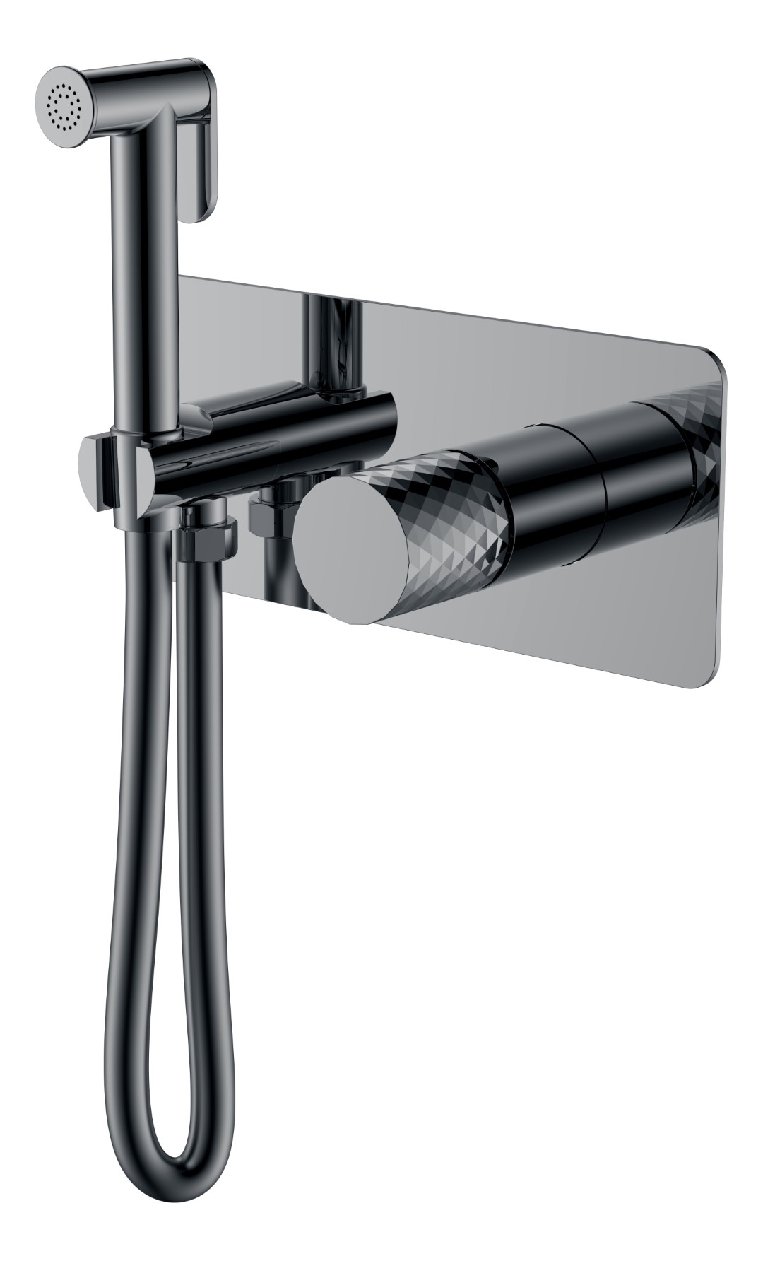 смеситель для биде boheme stick diamond shine gun metall графит глянцевый