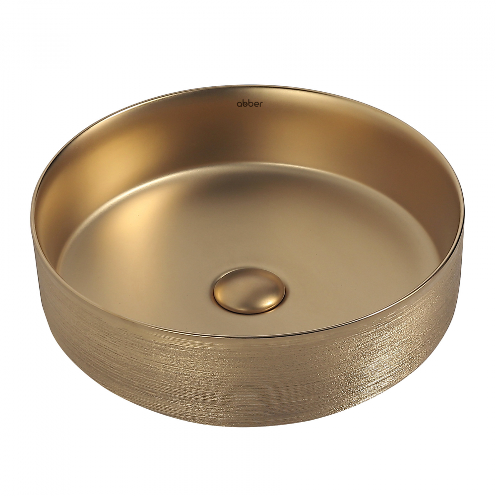 умывальник abber bequem ac2109bgm 40x40 золото матовое