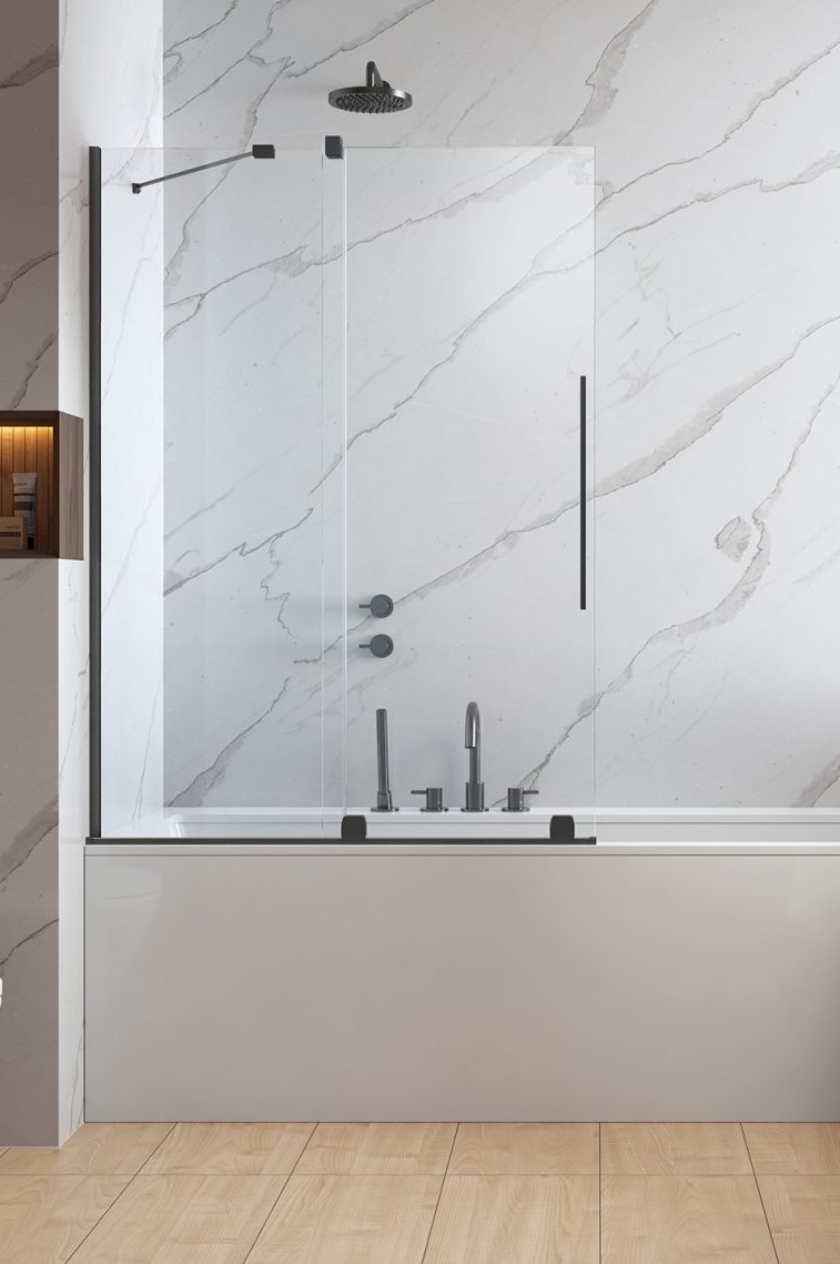 шторка на ванну radaway furo brushed gunmetal pnd ii l 170x150 стекла прозрачные, профиль брашированная оружейная сталь