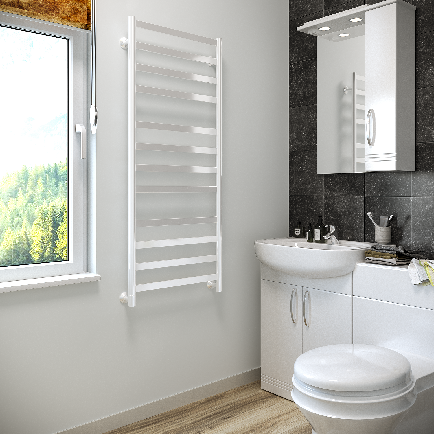 полотенцесушитель водяной stinox maxima luxe 50x120 белый глянец