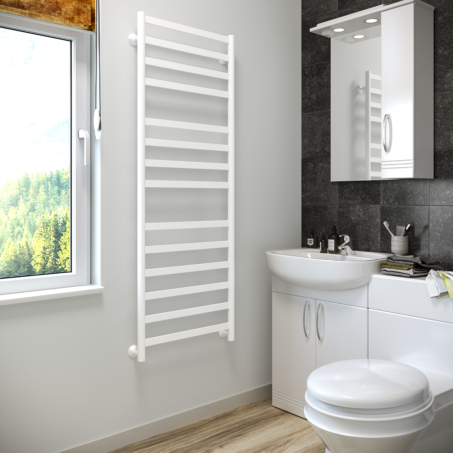 полотенцесушитель водяной stinox maxima luxe 50x140 белый матовый