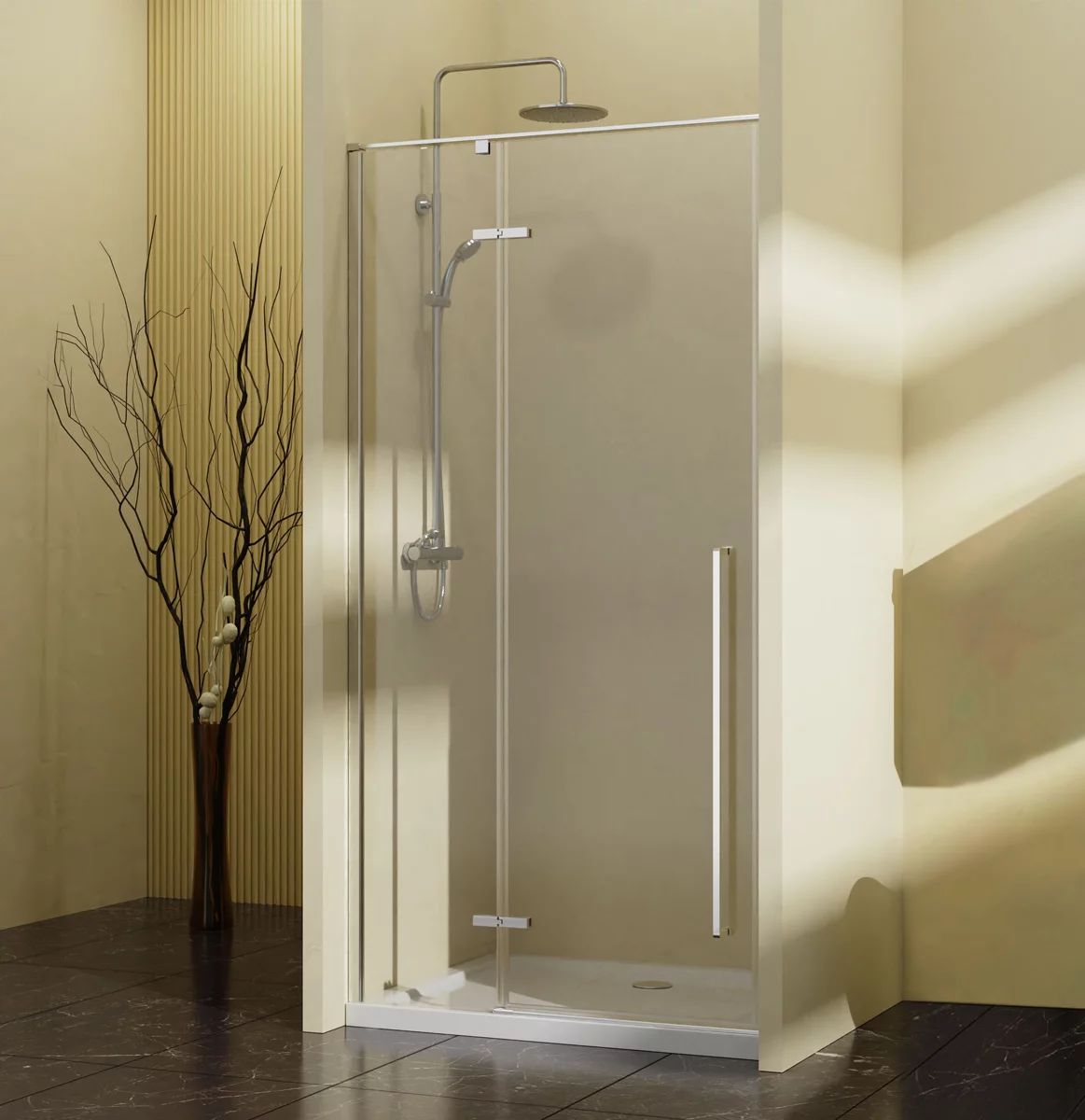 душевая дверь vincea slim-n vdph-5sn100cl 100x195 прозрачное стекло / профиль хром