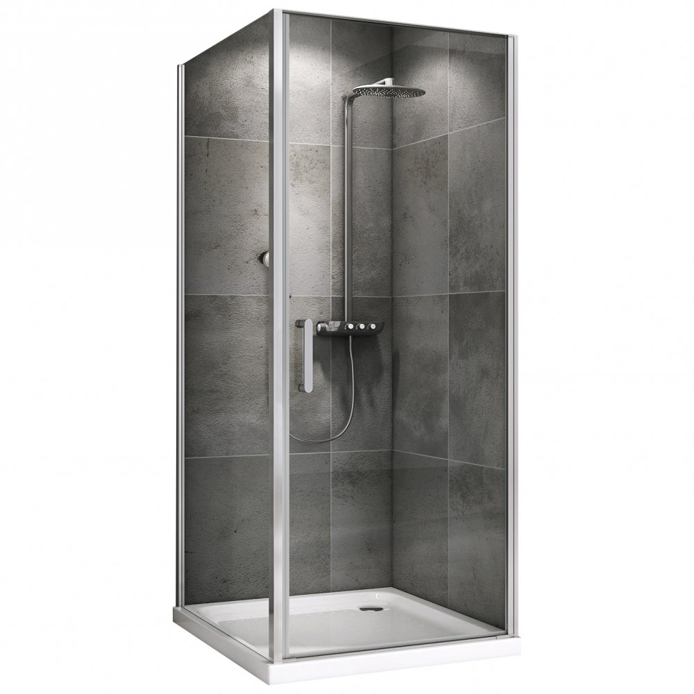 душевой уголок abber sonnenstrand ag04070-s80 70x80 стекла прозрачные, профиль хром