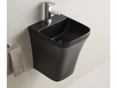 умывальник подвесной ceramalux 500pmb 36,5x40 черный матовый