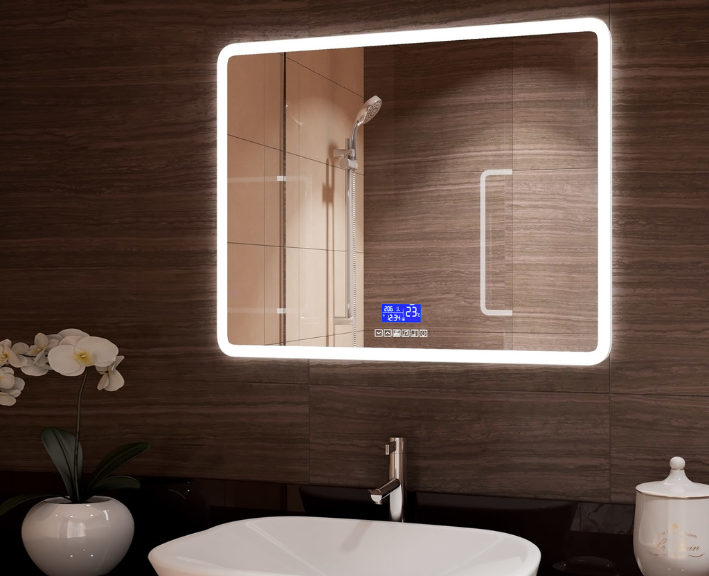 зеркало континент demure led 90x70 с многофункциональной панелью и подогревом