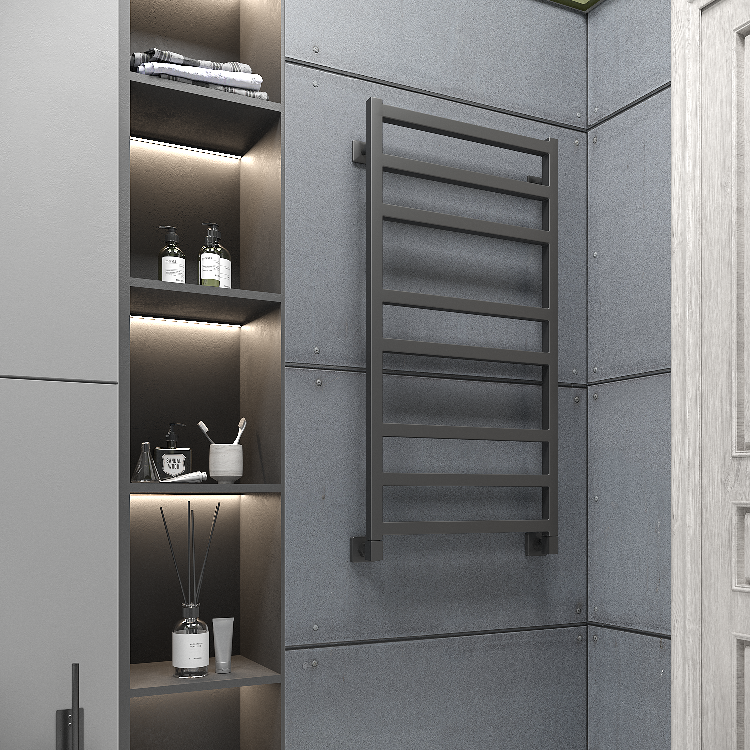 полотенцесушитель водяной stinox ancona 50x100 черный матовый