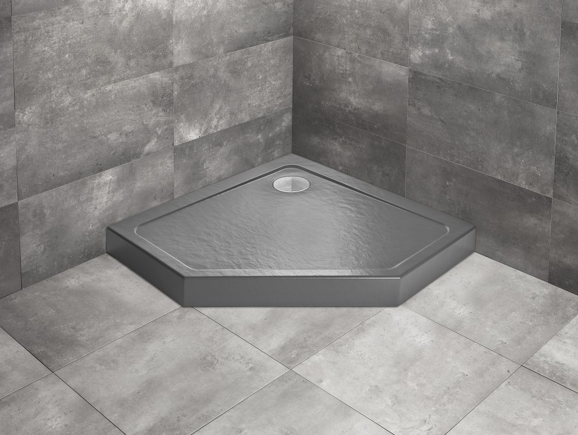 душевой поддон radaway doros pt compact stone anthracite 90x90 антрацит