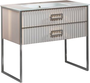 тумба напольная armadi art monaco 100 см 866-100-wcr белый глянец  / хром
