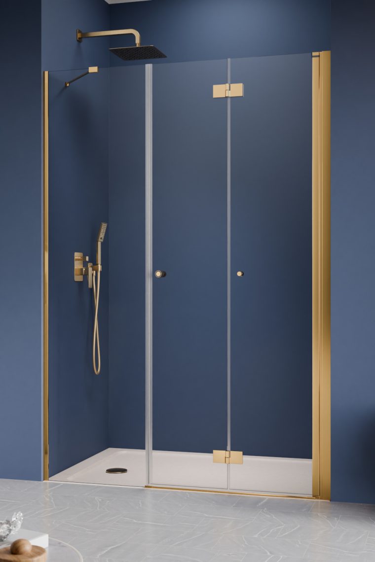 душевая дверь radaway nes gold dws b (d/d 65+s/w 45) 110x200 правая, стекла прозрачные, профиль золото
