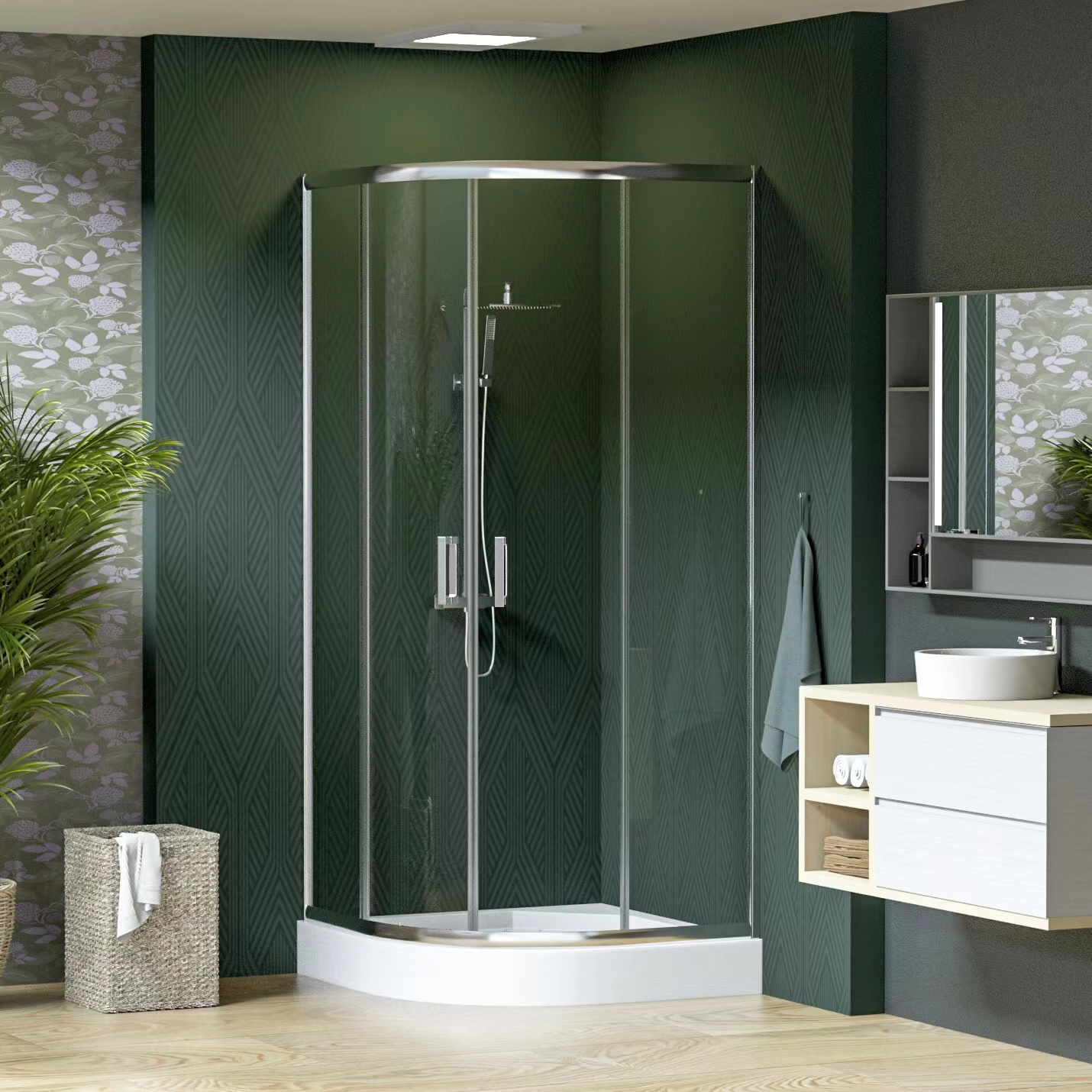 душевой уголок aquabath omega ab1001 90x90 прозрачное стекло / профиль хром