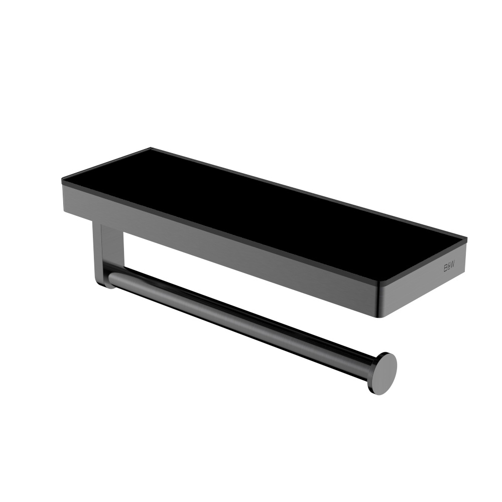полка с держателем black&white 9603gm оружейная сталь