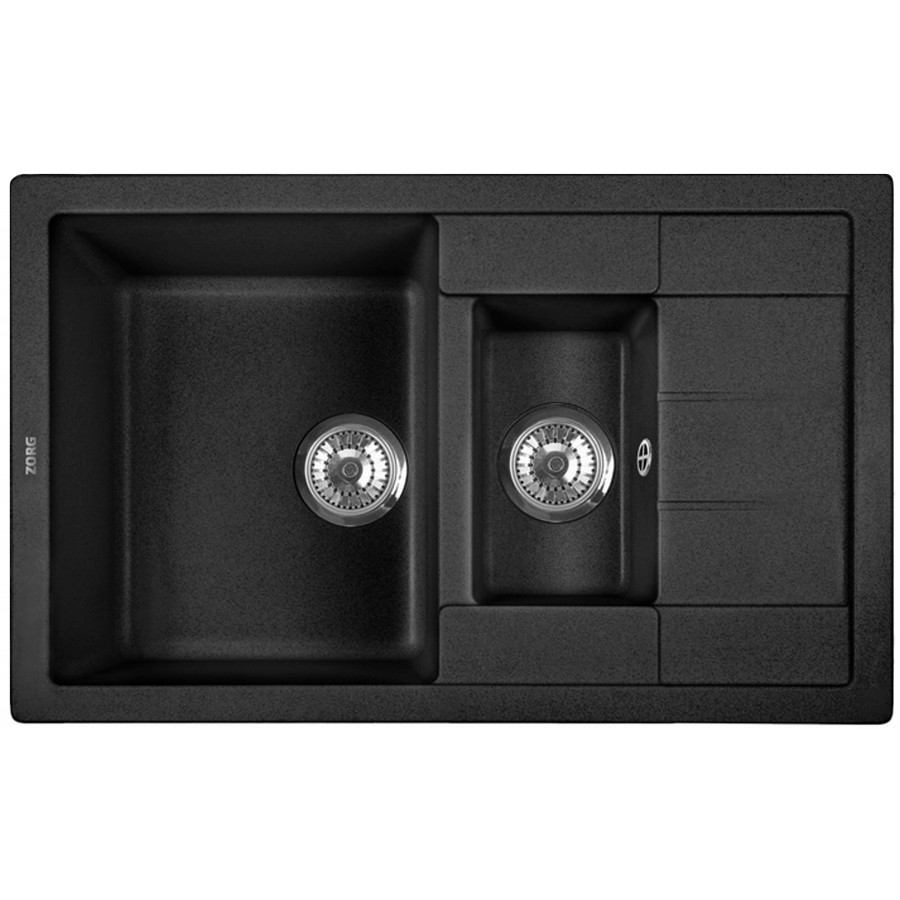 кухонная мойка zorg luka 78-2  is_ут-00001352 78x50 черный опал