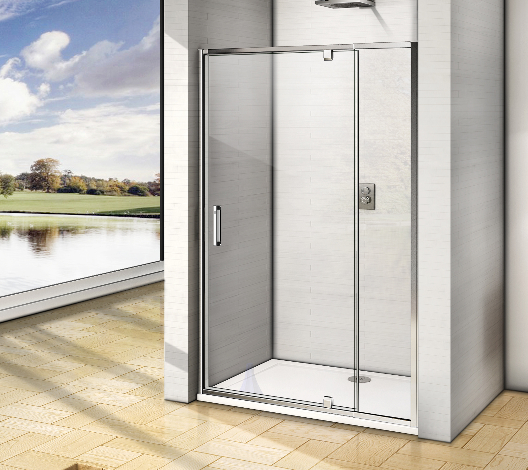 душевая дверь gooddoor orion wtw-pd-140-c-ch 140x185