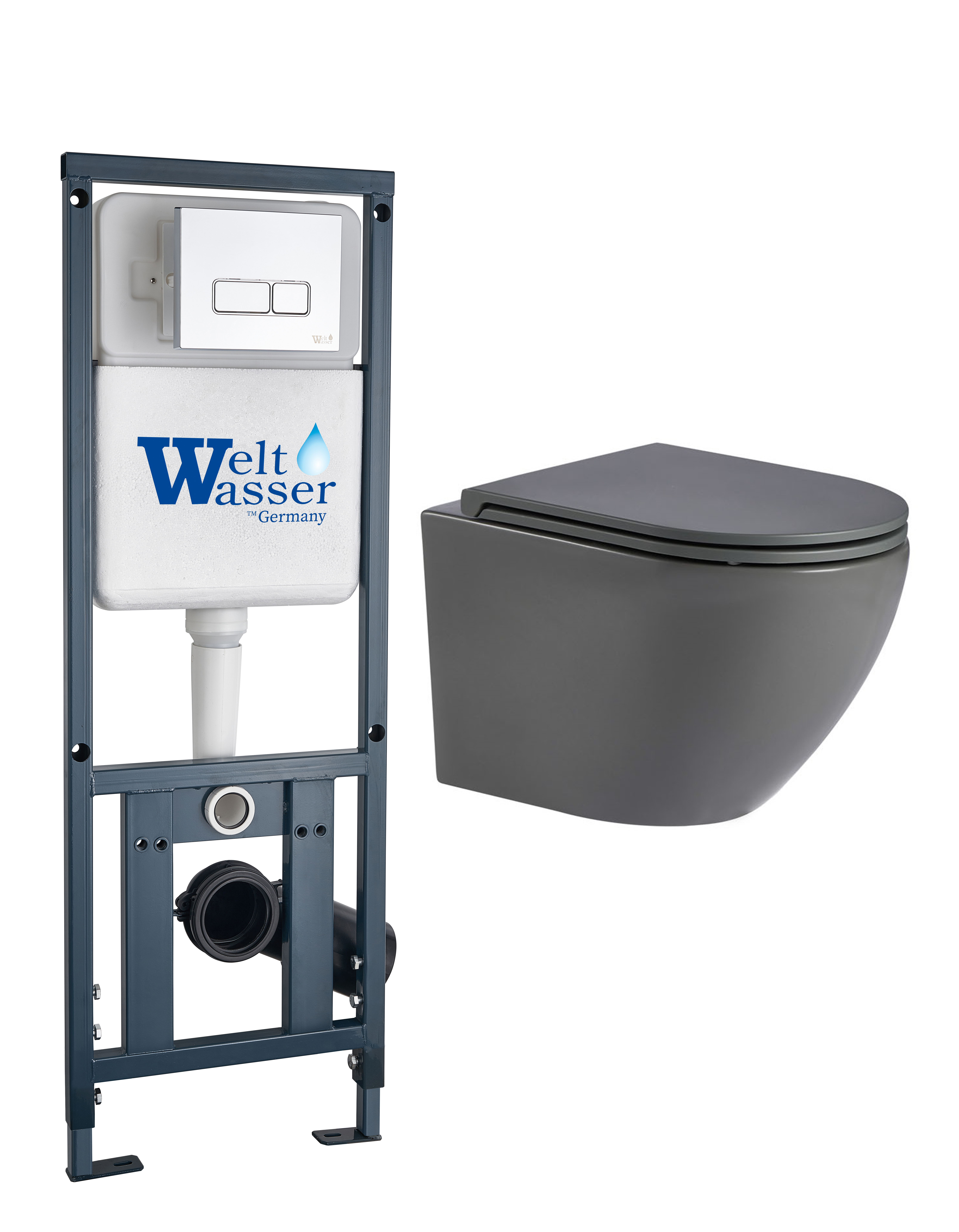 комплект инсталляции welt-wasser marberg 410 с унитазом merzbach 041 mt-gr и клавишей смыва mar 410 se-cr хром