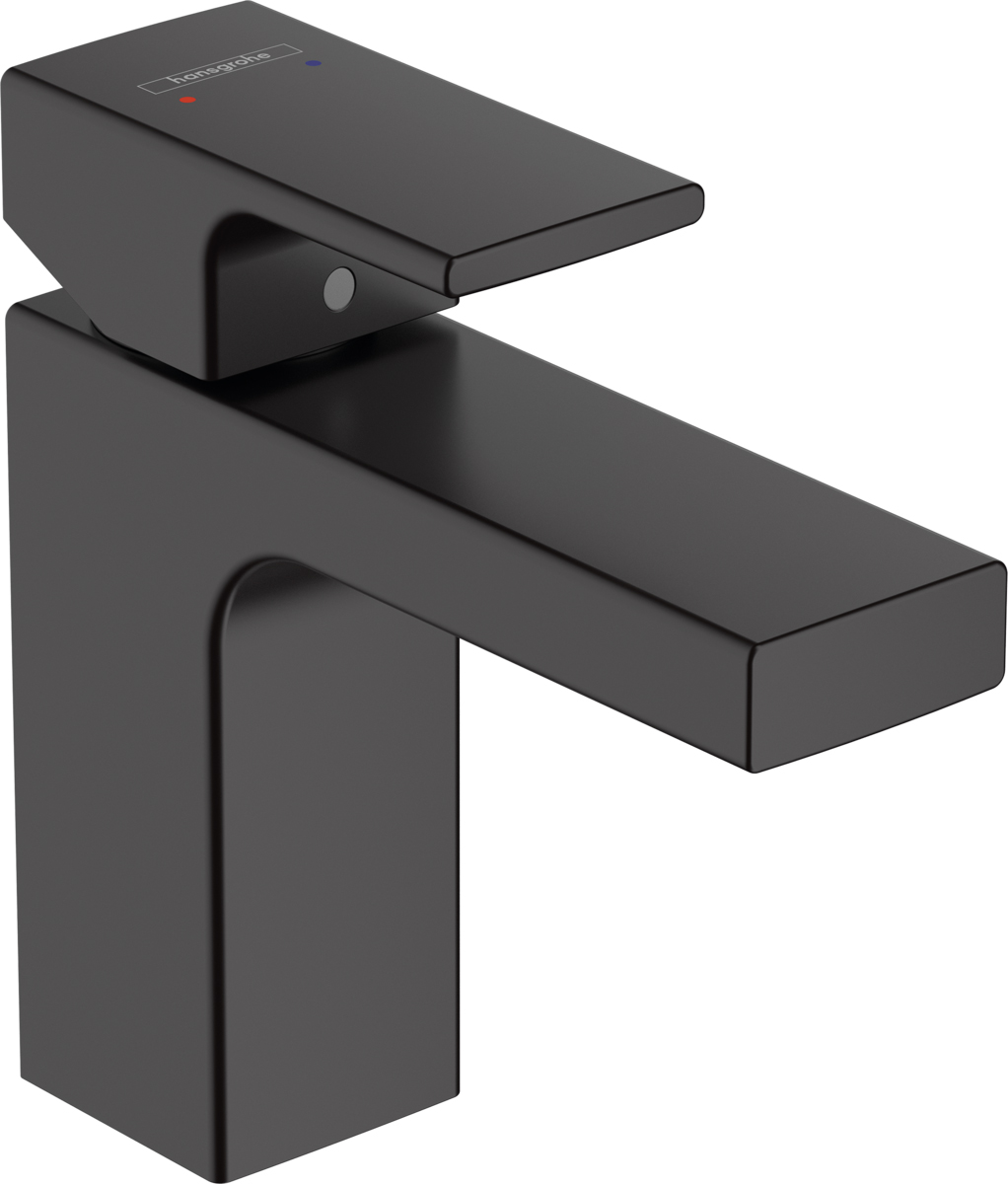 смеситель для умывальника hansgrohe vernis shape 100 71561670 с донным клапаном черный матовый