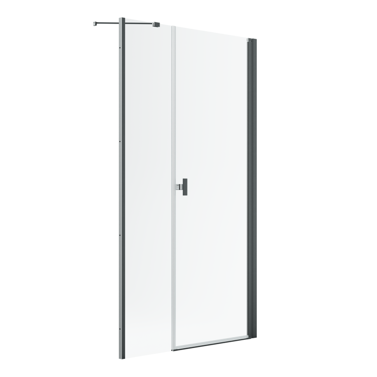 душевая дверь radaway nes brushed gunmetal dws 90x200 правый, стекла прозрачные, профиль брашированная оружейная сталь