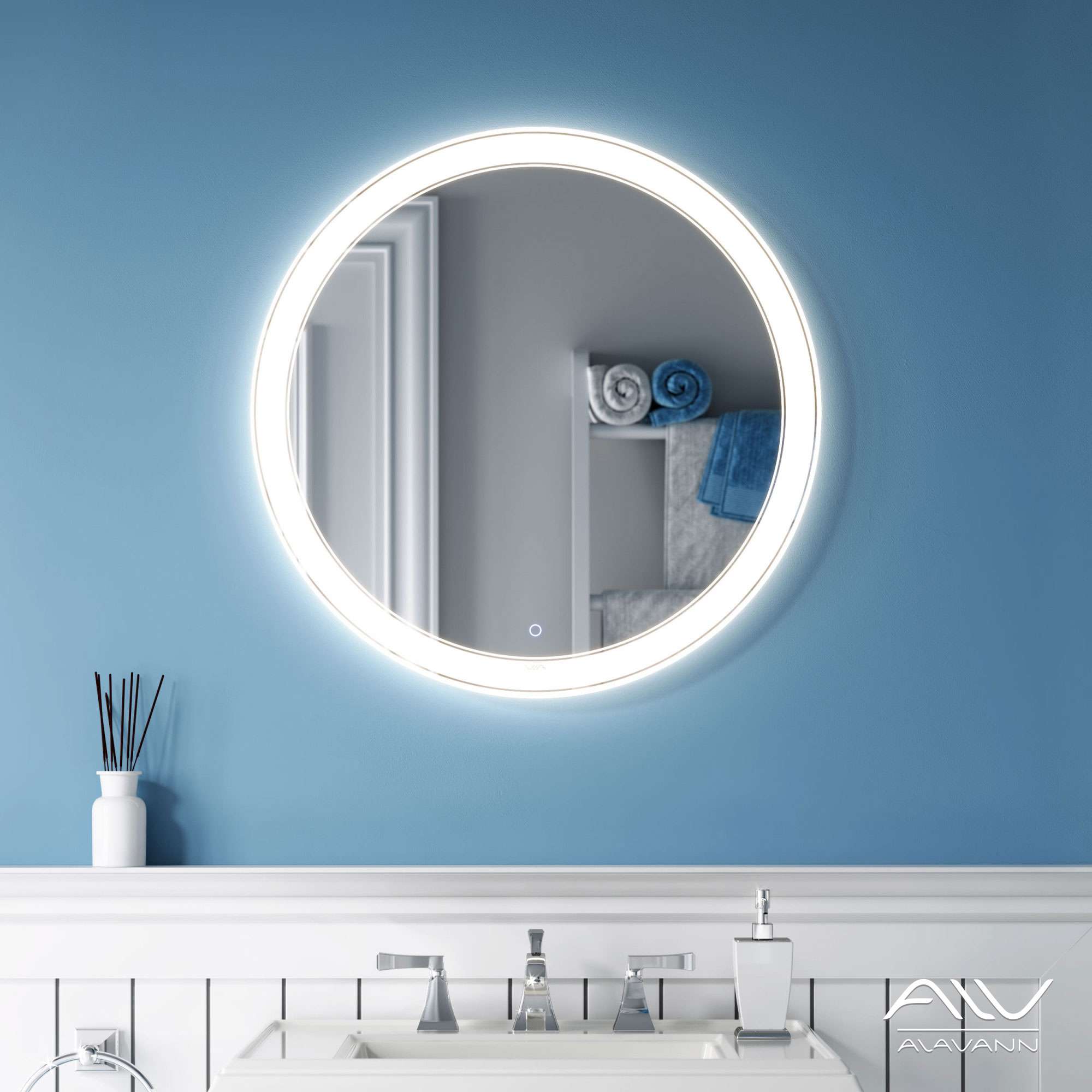 зеркало alavann solis 70 с led-подсветкой и сенсорным выключателем
