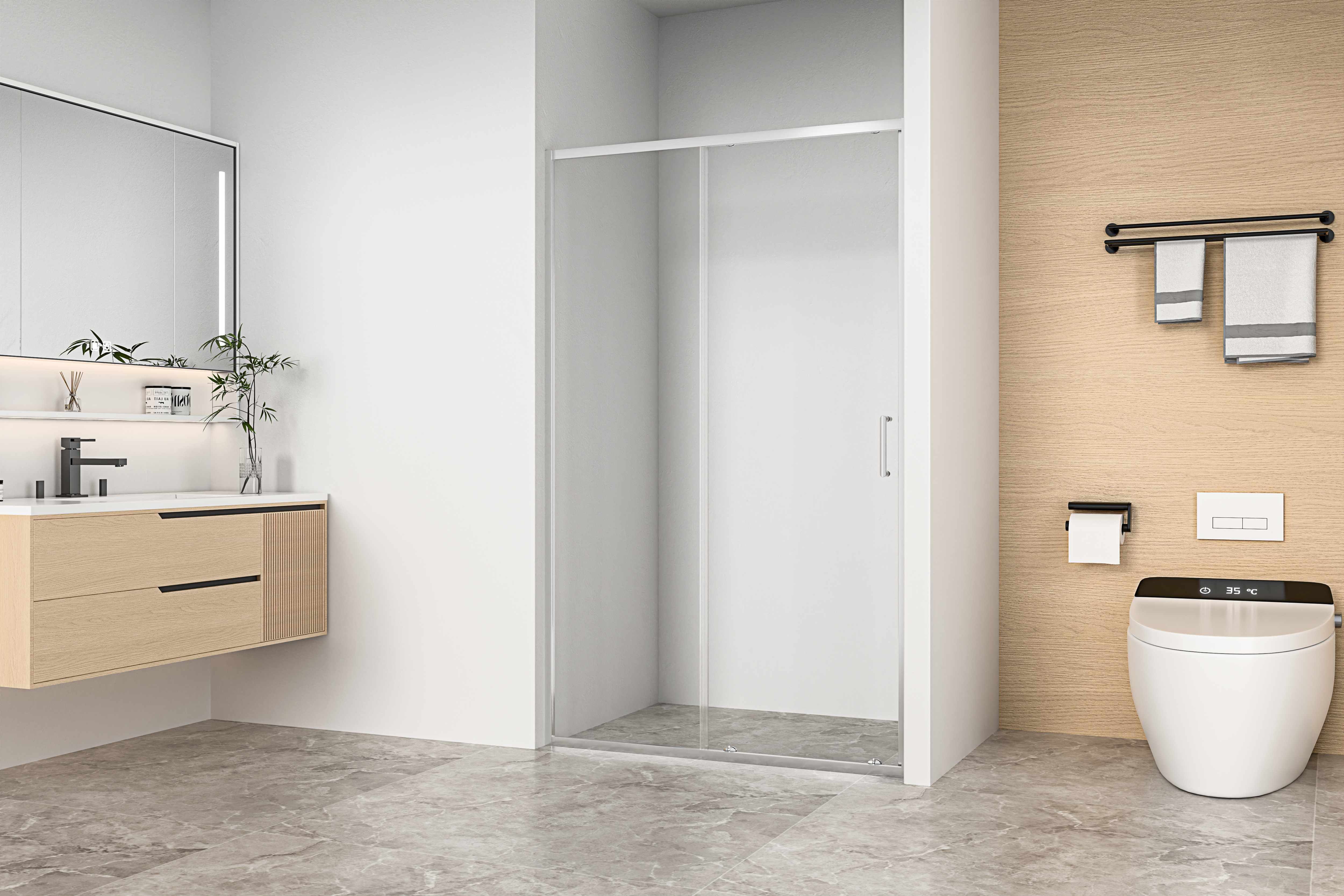 душевая дверь gooddoor lite wtw-130-c-ch 130x190 прозрачное стекло / профиль хром