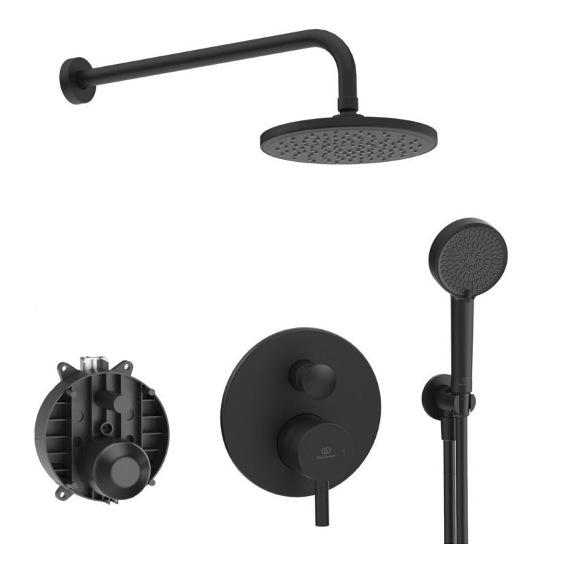 душевая система скрытого монтажа ideal standard ceraline black (6 in 1) черный матовый