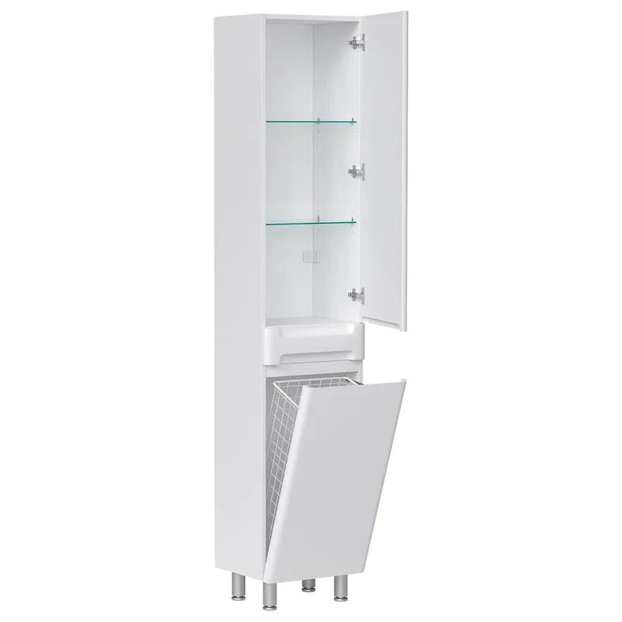 шкаф-пенал equil nice 40 с корзиной, белый матовый