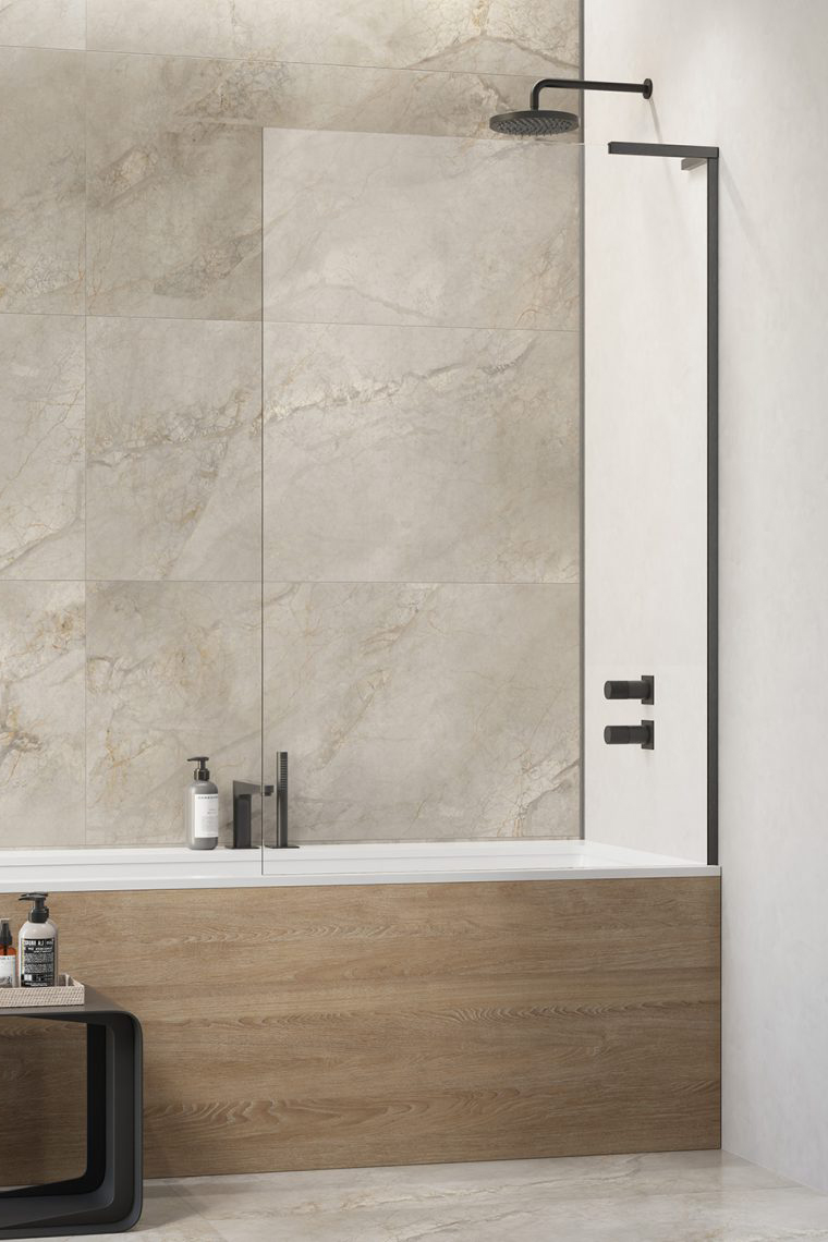 шторка на ванну radaway modo sl brushed gunmetal pnj ii 90x150 правая, стекла прозрачные, профиль брашировнная оружейная сталь