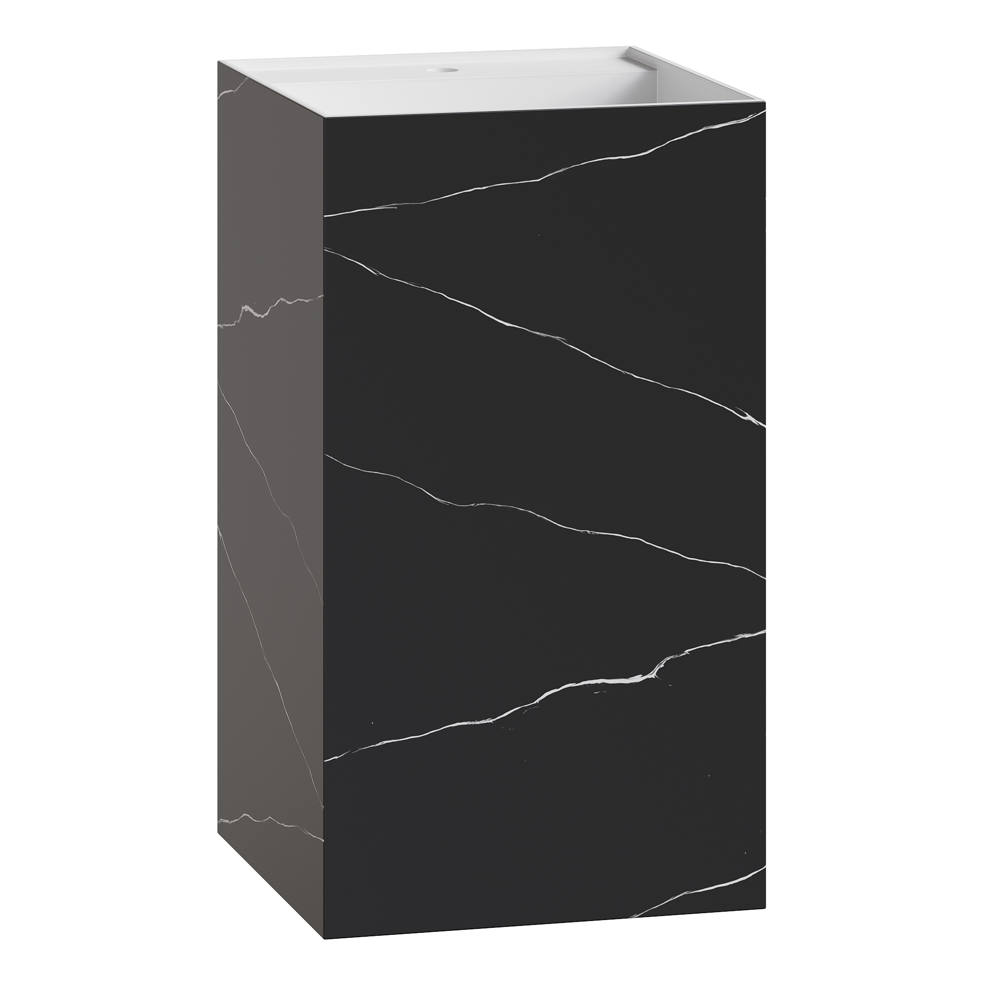 умывальник напольный boheme cube corian 48x48 nero marquina
