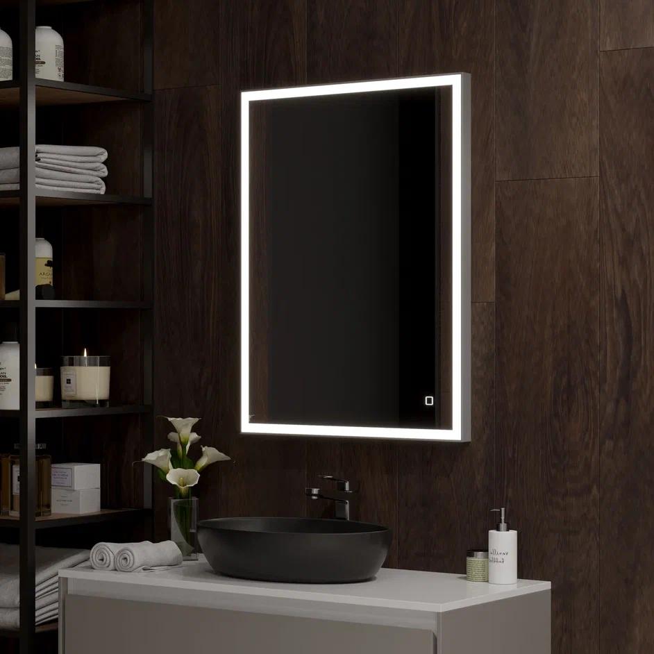 зеркало континент solid silver led 110x60 с подсветкой