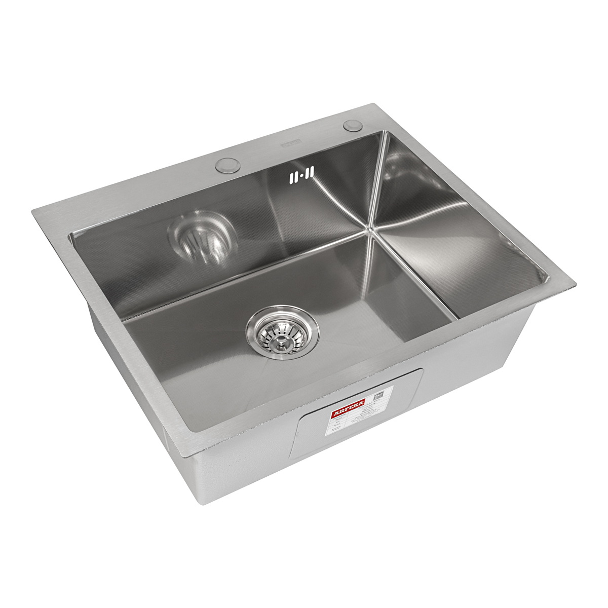 мойка кухонная arfeka eco ar 600x500 satin decor millet grains, сатин