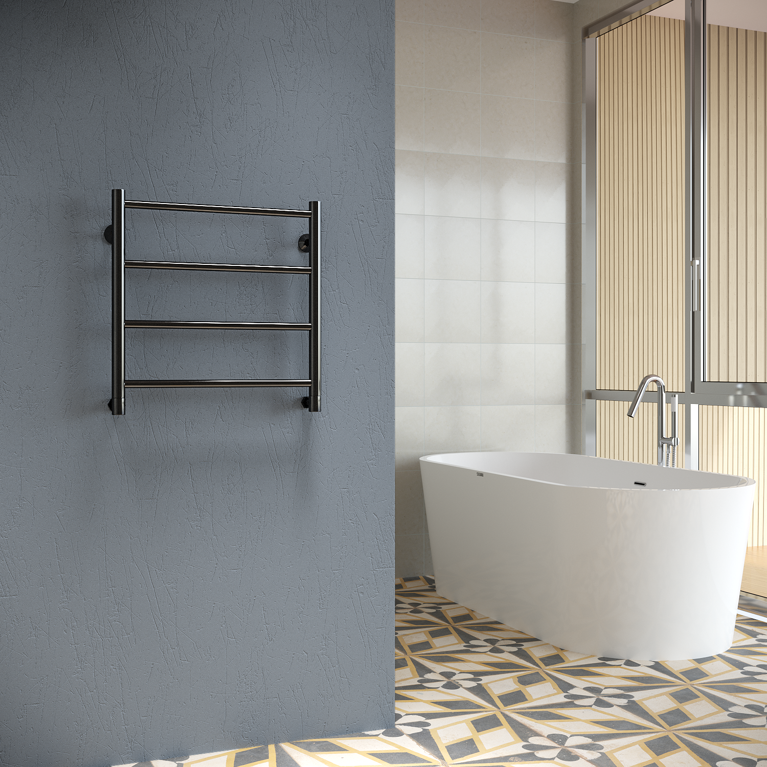 полотенцесушитель водяной stinox toscana 50x50 черный глянец