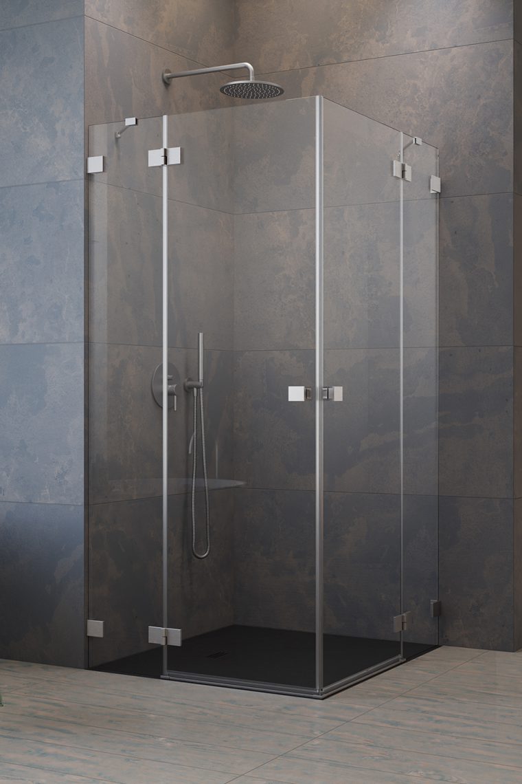 душевой уголок radaway essenza pro brushed nickel kdd 100x90 прозрачное/брашированный никель