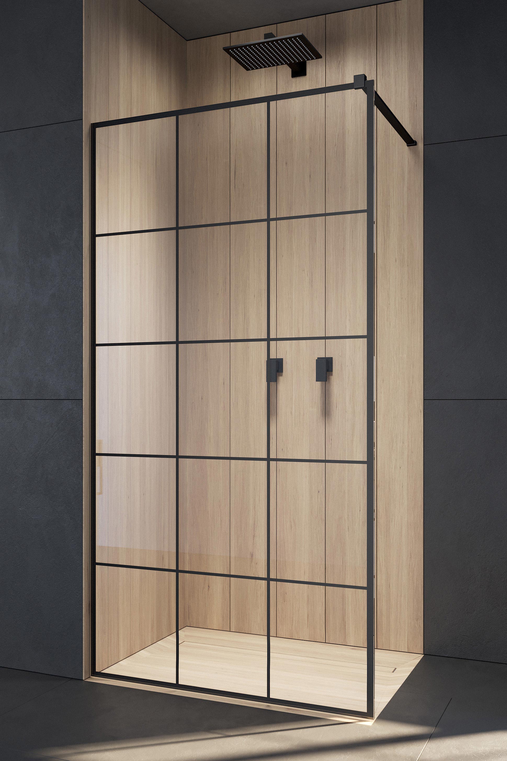 душевой уголок radaway walk-in modo x ii black factory 70